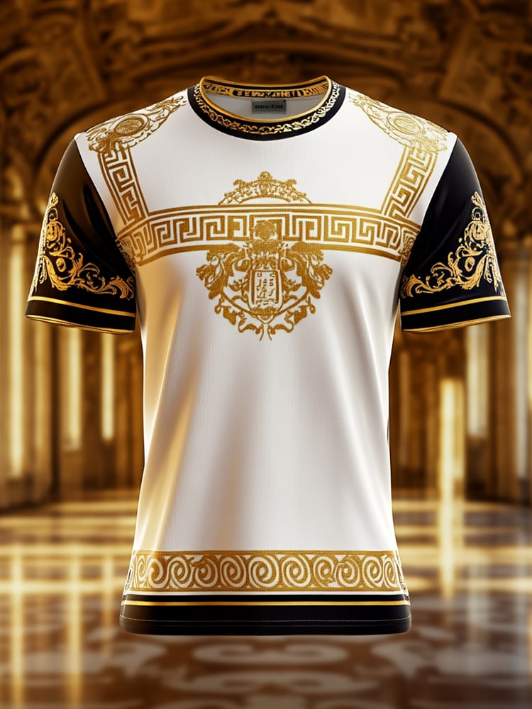 Camiseta ejecutivo Tiger estampado de manga corta para hombre
