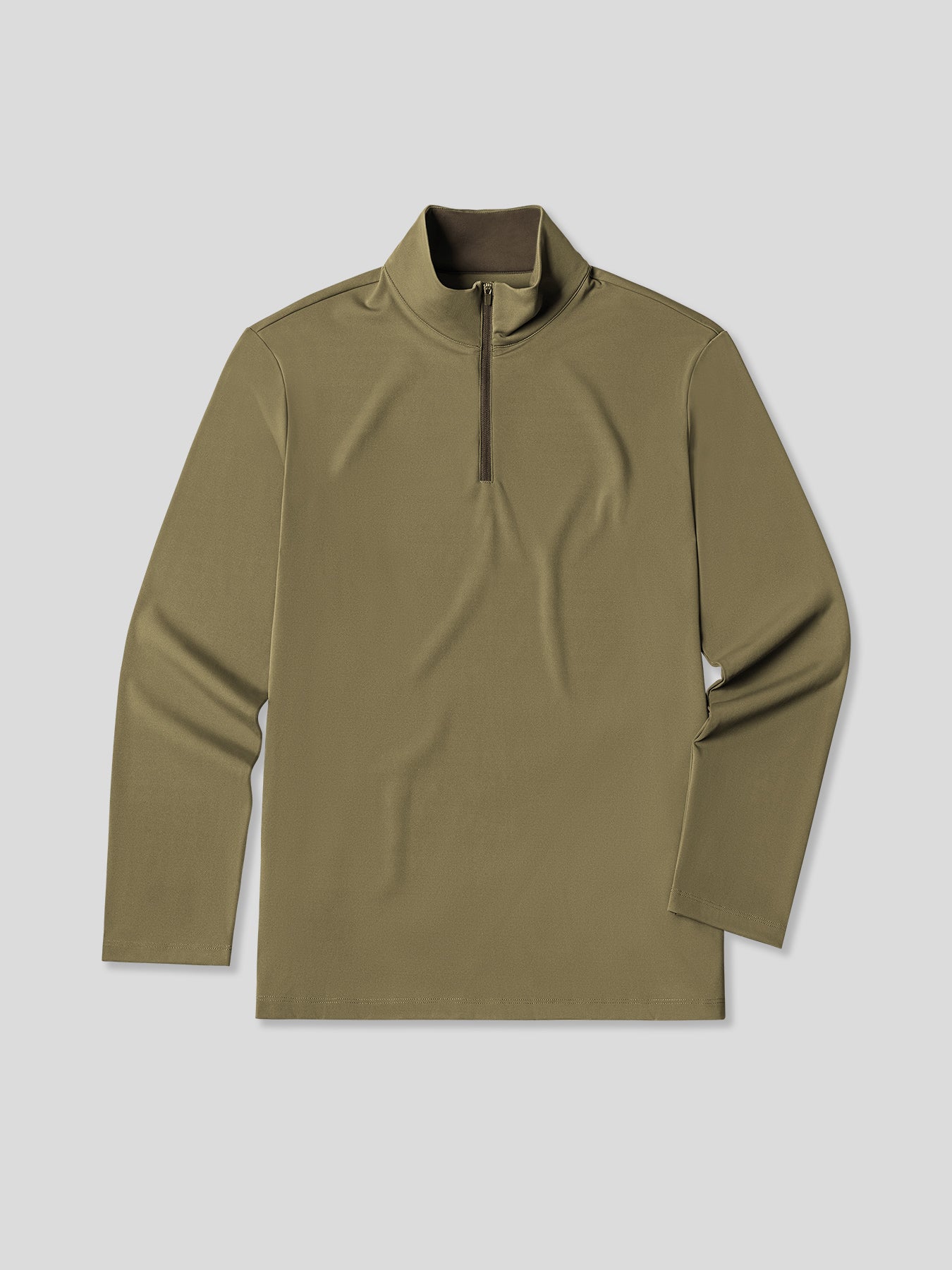 SmoothBlend de corte entallado Half Zip Mock Neck Tee: Zip Contrast Color