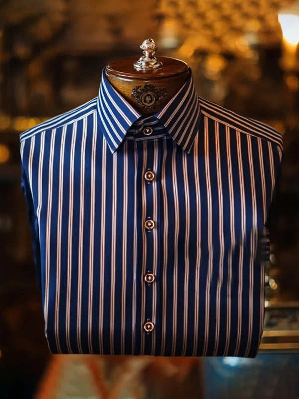 Camisa seda de lujo ejecutivo de manga larga para hombre