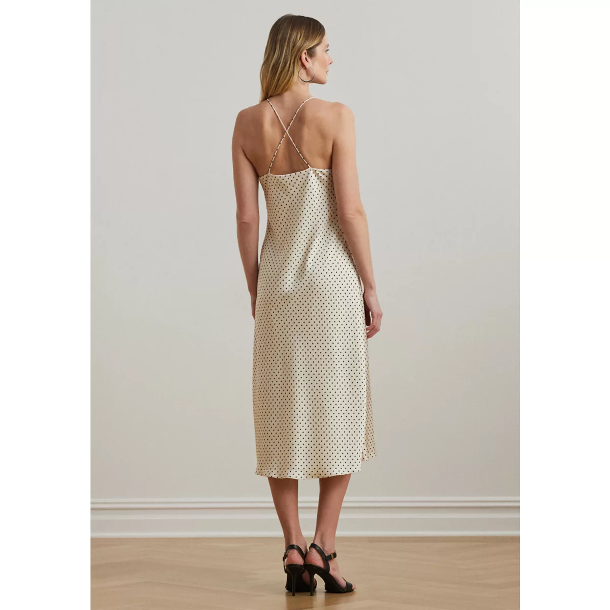 Polka Dot Satin Charmeuse Slip Dress - 2
