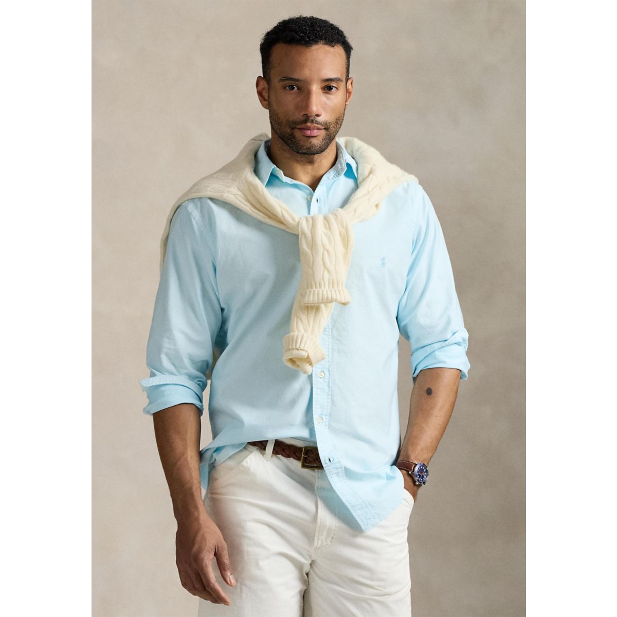 Big & Tall Mineral-Dyed Oxford Shirt - 1