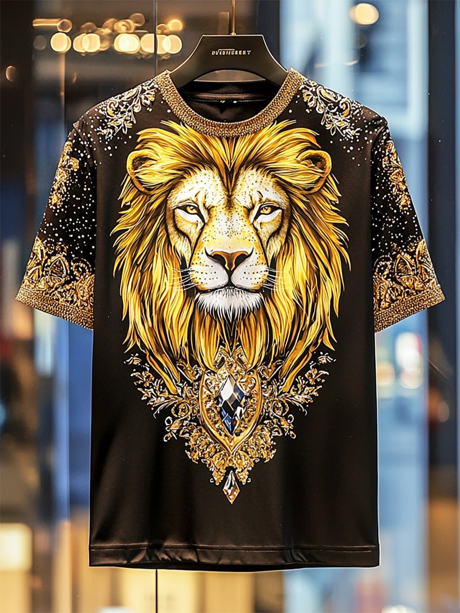 Camiseta ejecutivo de lujo estampado de algodón de manga corta para hombre