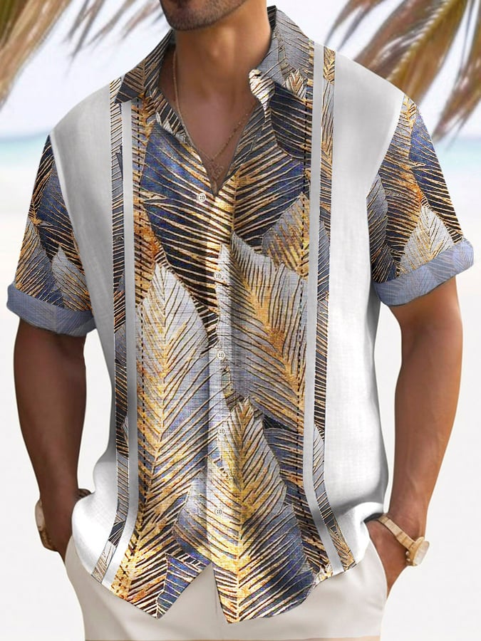 Camisa de moda casual Resort estampado para hombre