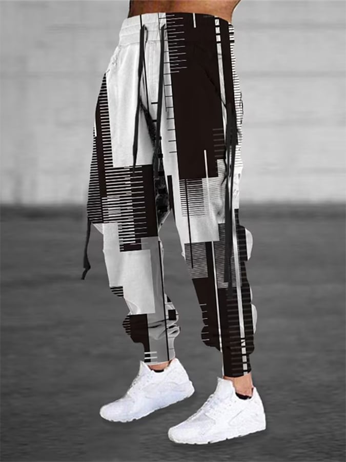 Casual estampado holgado Trousers para hombre