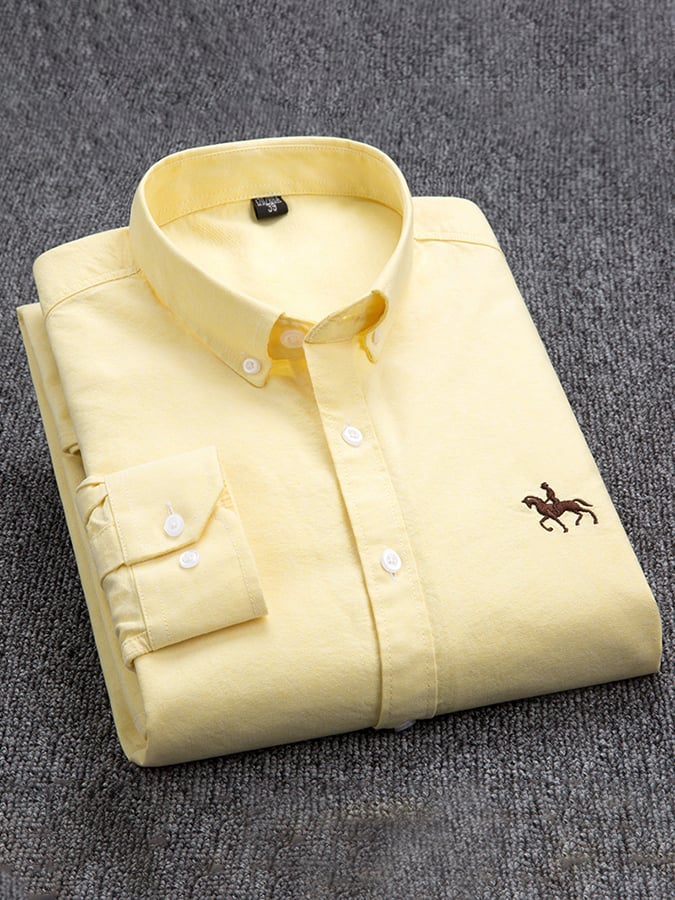Camisa ejecutivo de algodón bordado para hombre
