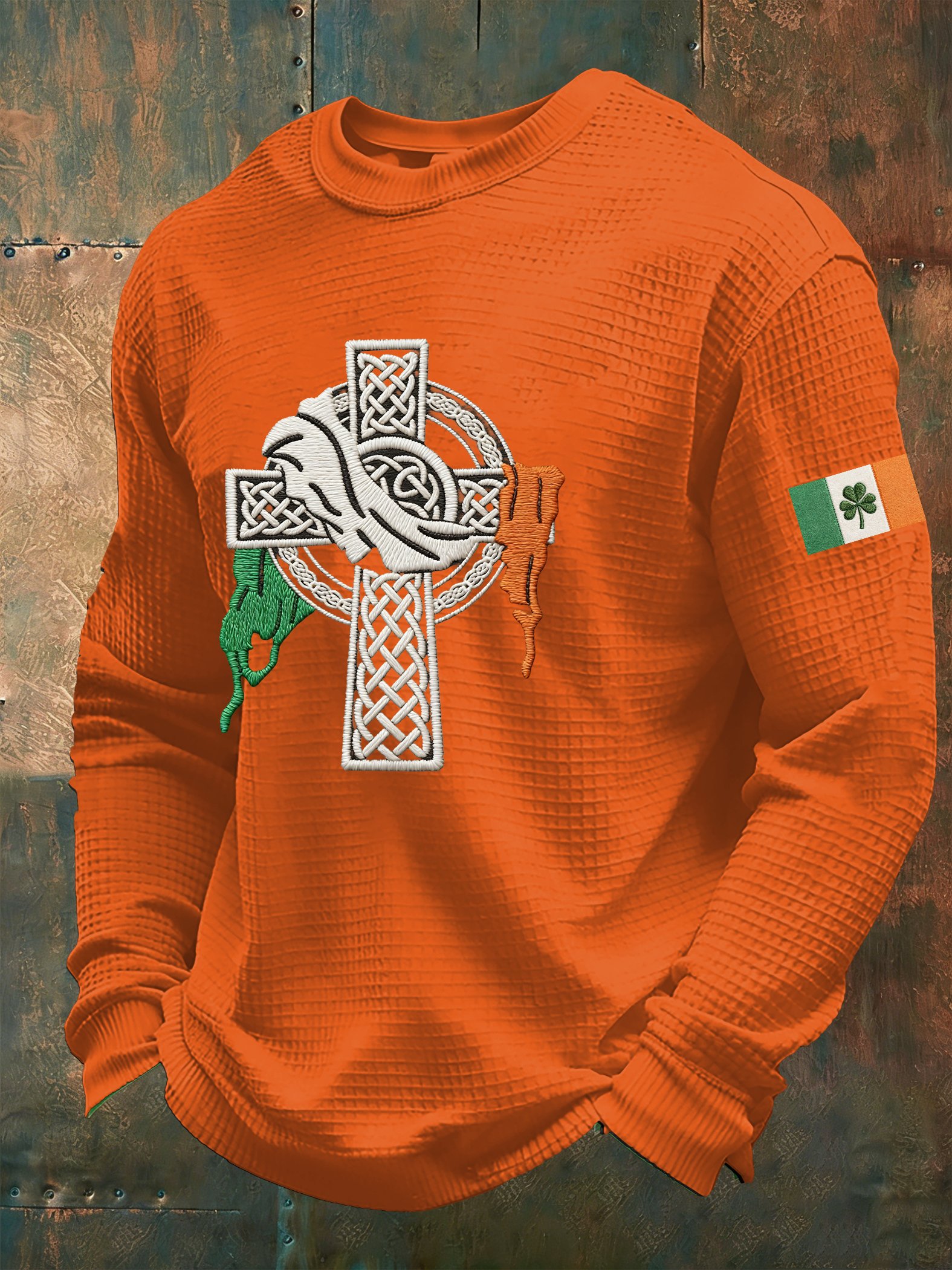 Camiseta St. Patrick's Day estampado Waffle para hombre