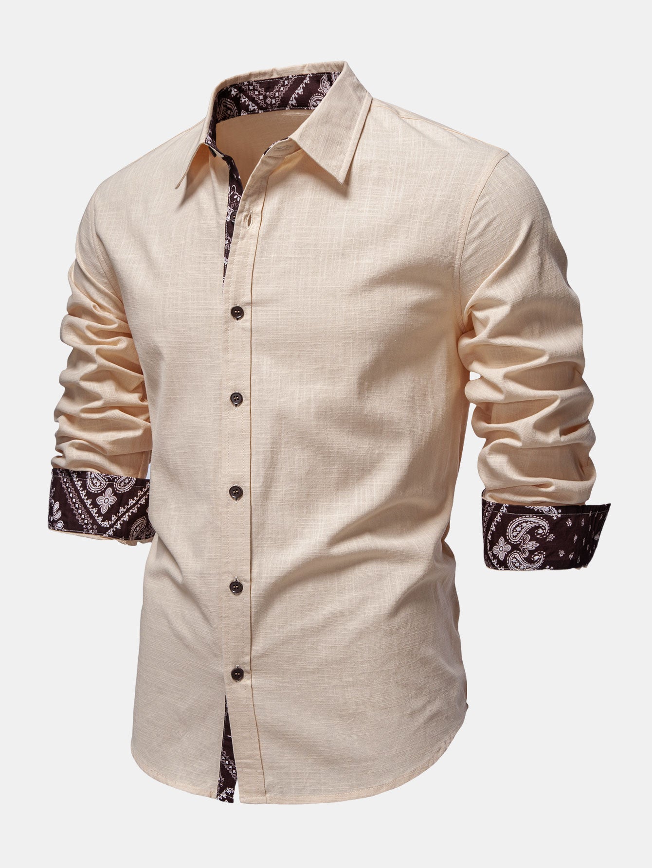 Camisa Contrast Paisley estampado de lino Look