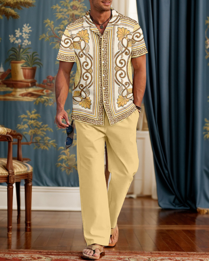 Rianmond Elegant clásico Geometric Pattern Walking Suit para hombre