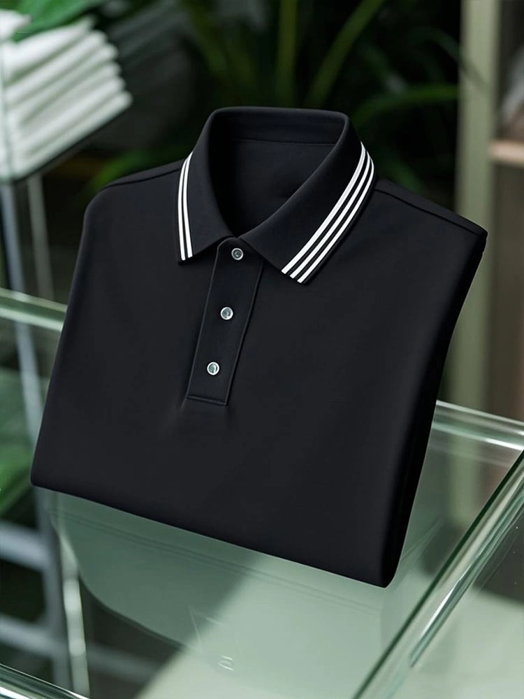 Camisa polo ejecutivo casual Button de manga corta para hombre