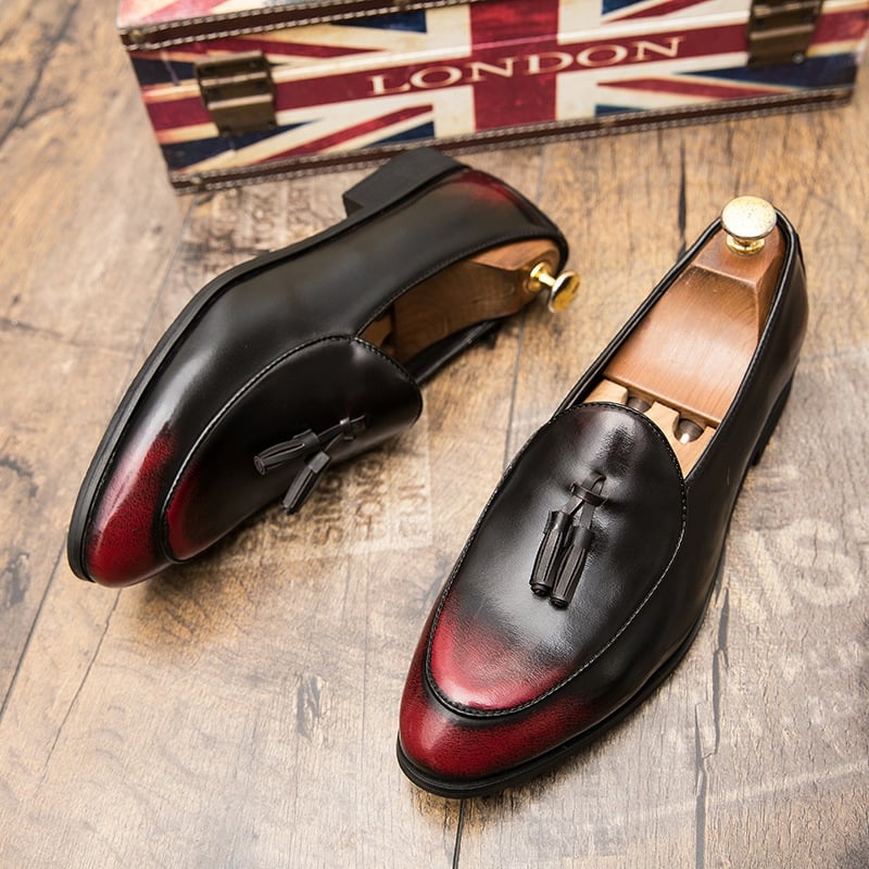 Mocasines ejecutivo formal casual degradado Tassel suave para hombre
