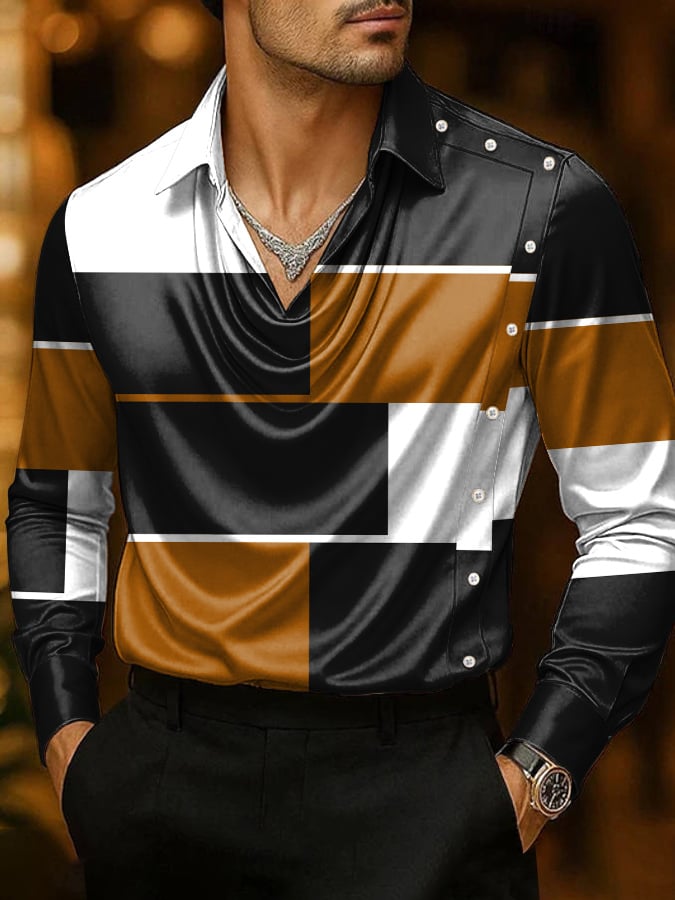 Camisa ejecutivo casual satén para hombre