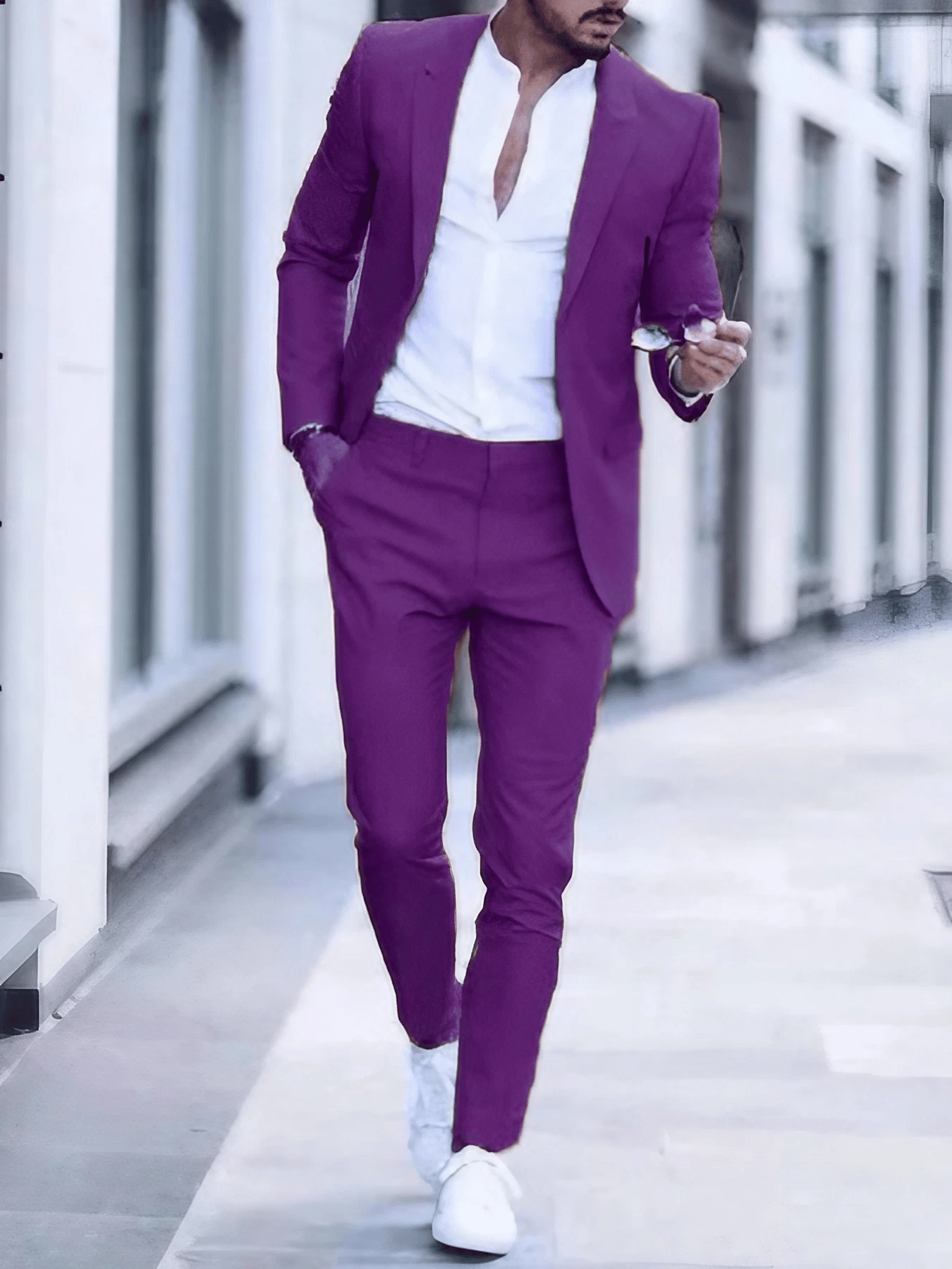 Ejecutivo Single-Breasted de color sólido Two-Piece Suit para hombre