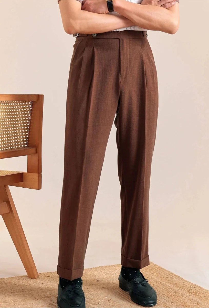 Double-pleat neapolitan trousers