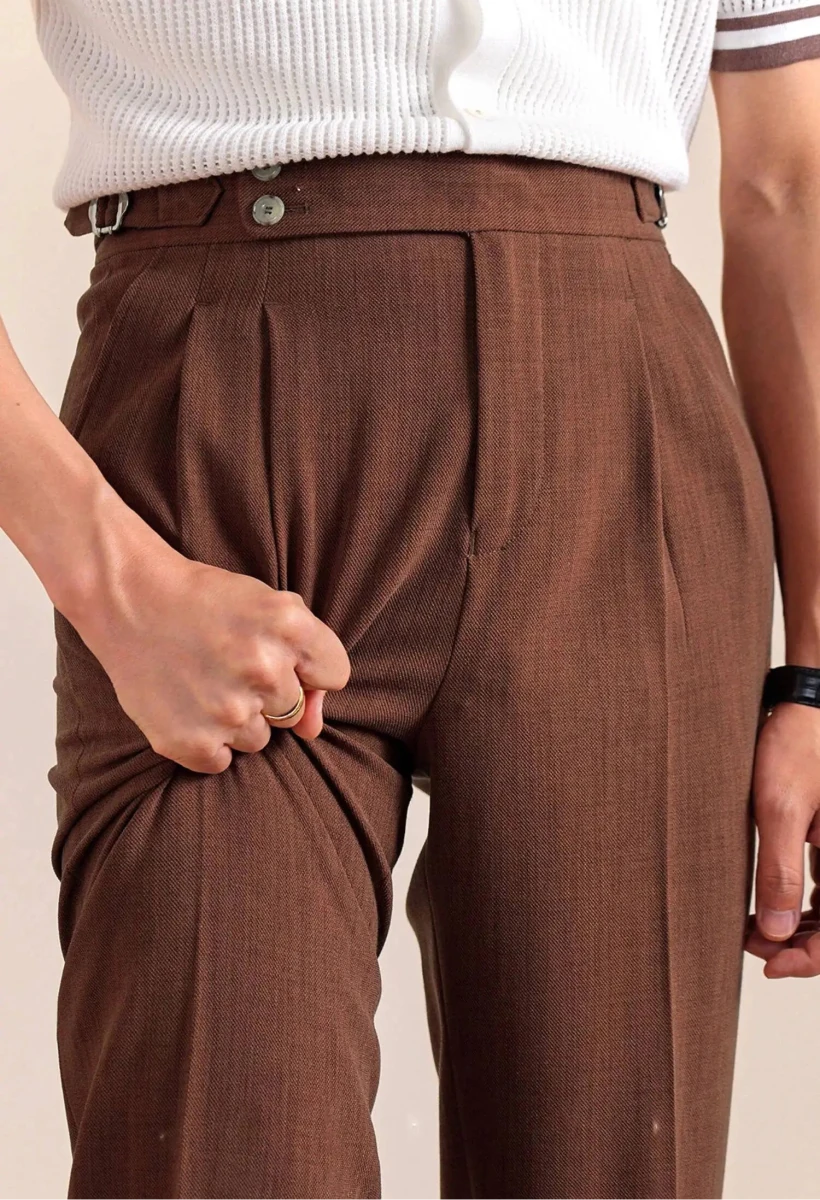 Double-pleat neapolitan trousers