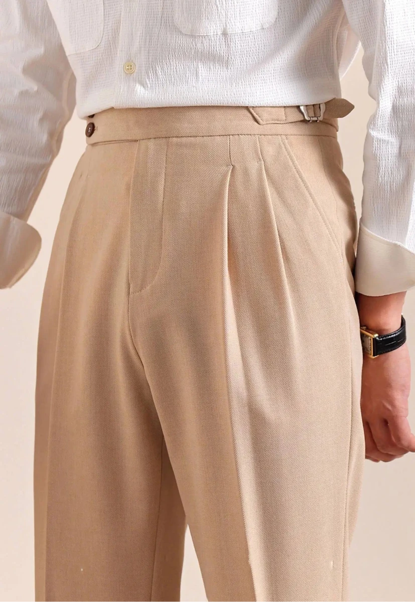 Double-pleat neapolitan trousers