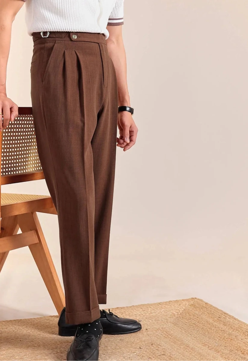 Double-pleat neapolitan trousers