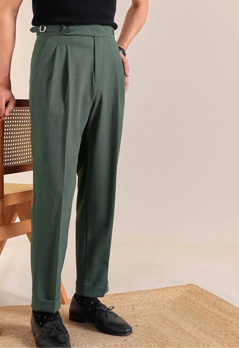 Double-pleat neapolitan trousers