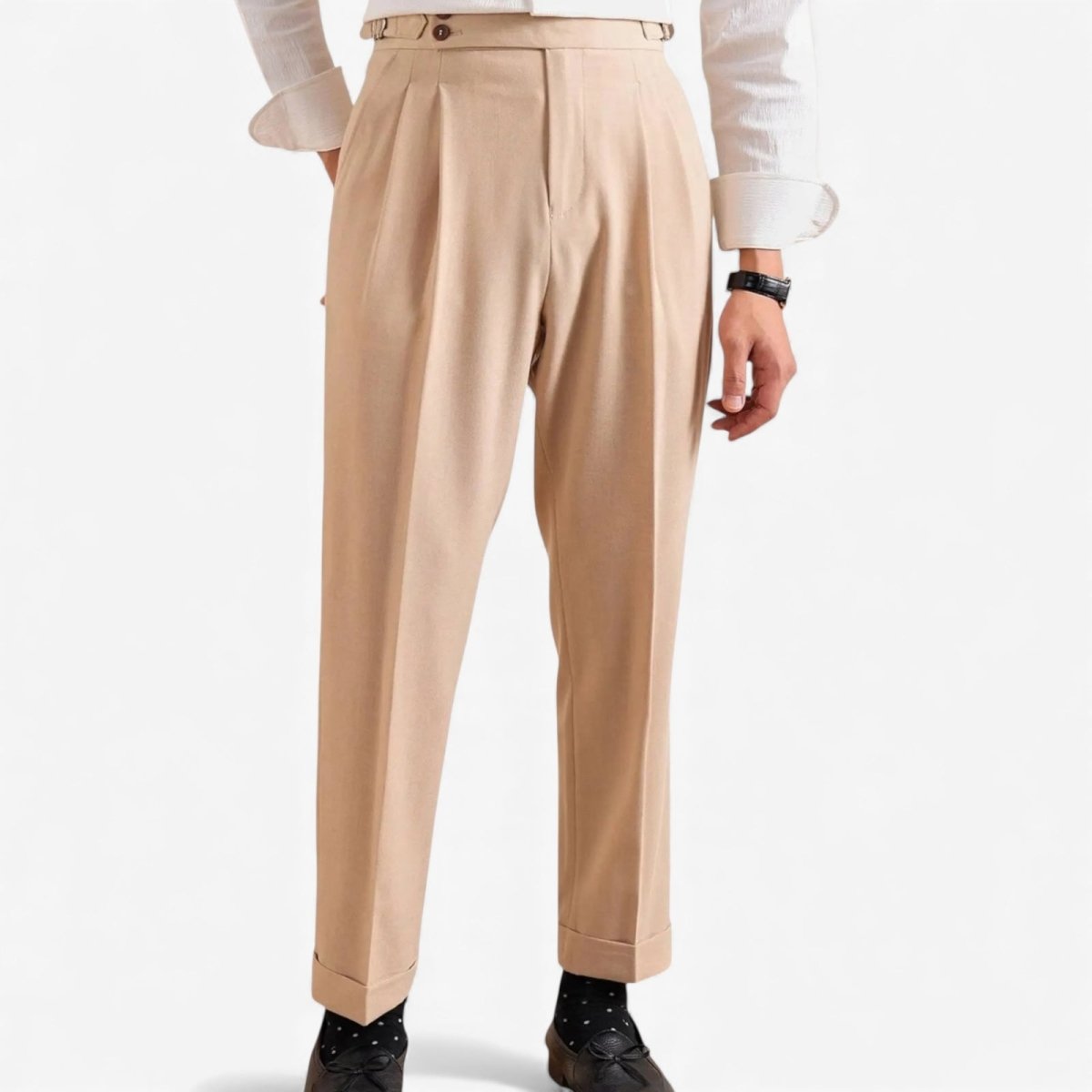 Double-pleat neapolitan trousers