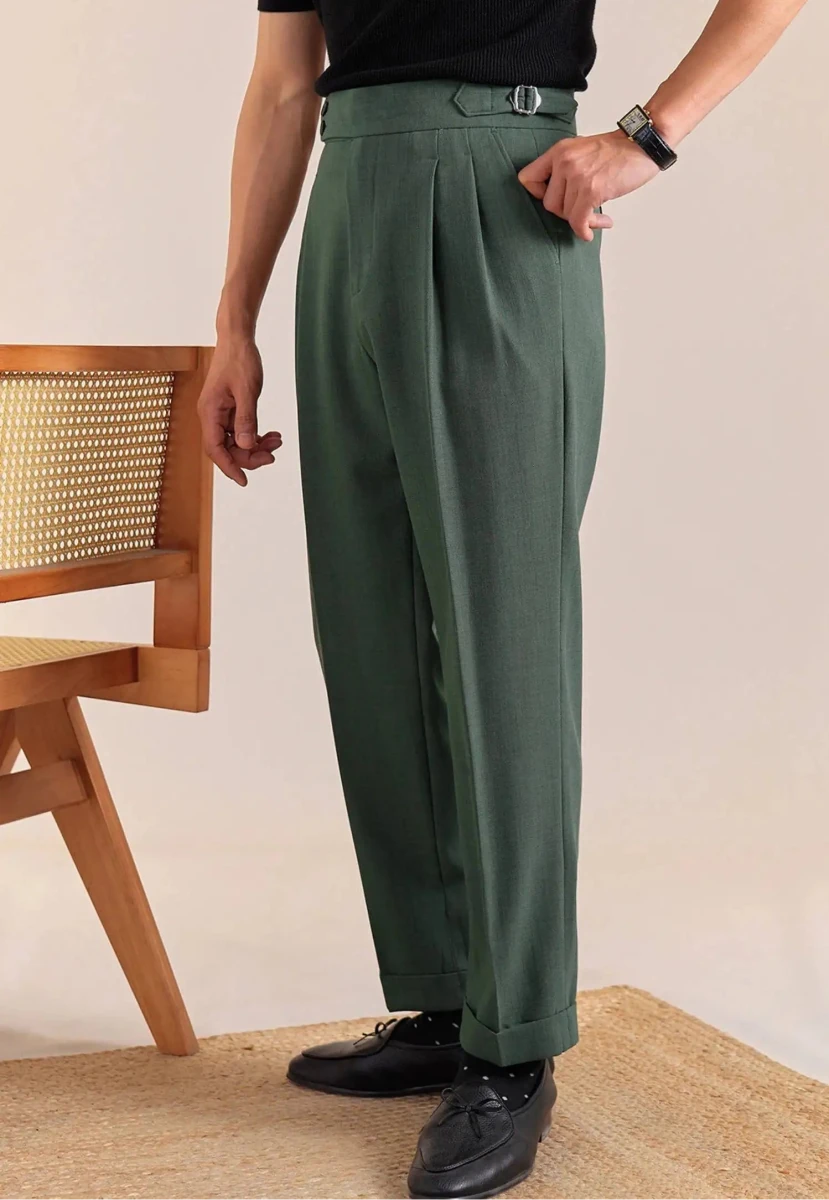Double-pleat neapolitan trousers