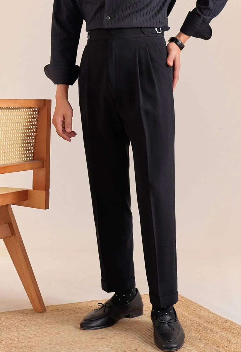 Double-pleat neapolitan trousers