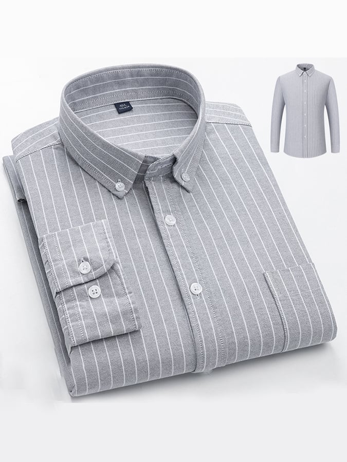 Camisa ejecutivo de algodón a rayas para hombre
