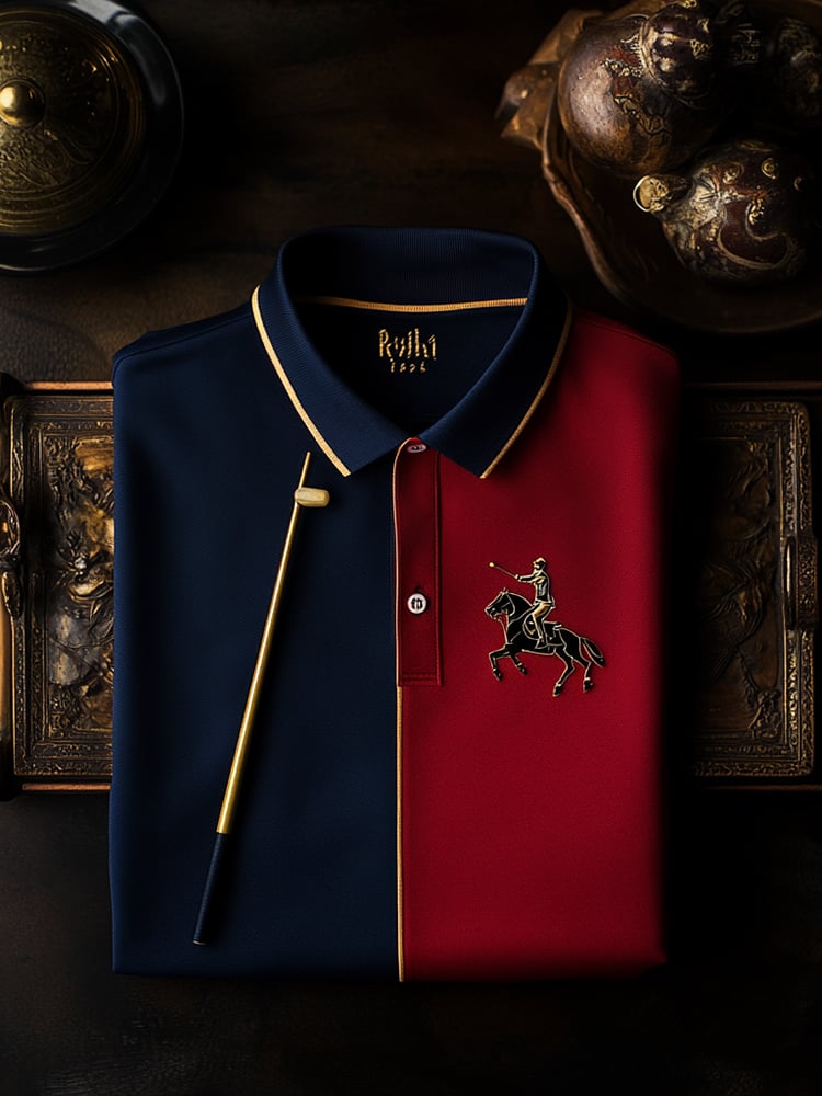 Camisa polo clásico ejecutivo Logo Button de manga corta para hombre