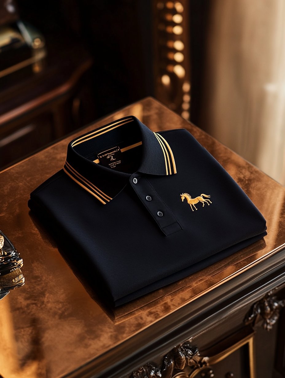 Camisa polo ejecutivo casual Horse bordado Button de manga corta para hombre