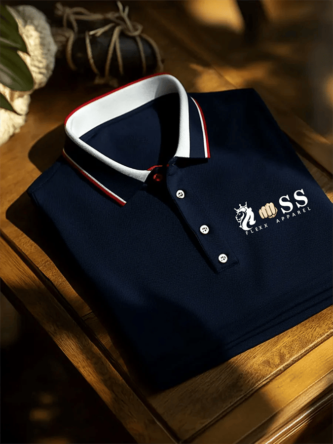 Camisa polo retro Letter estampado casual de manga corta para hombre