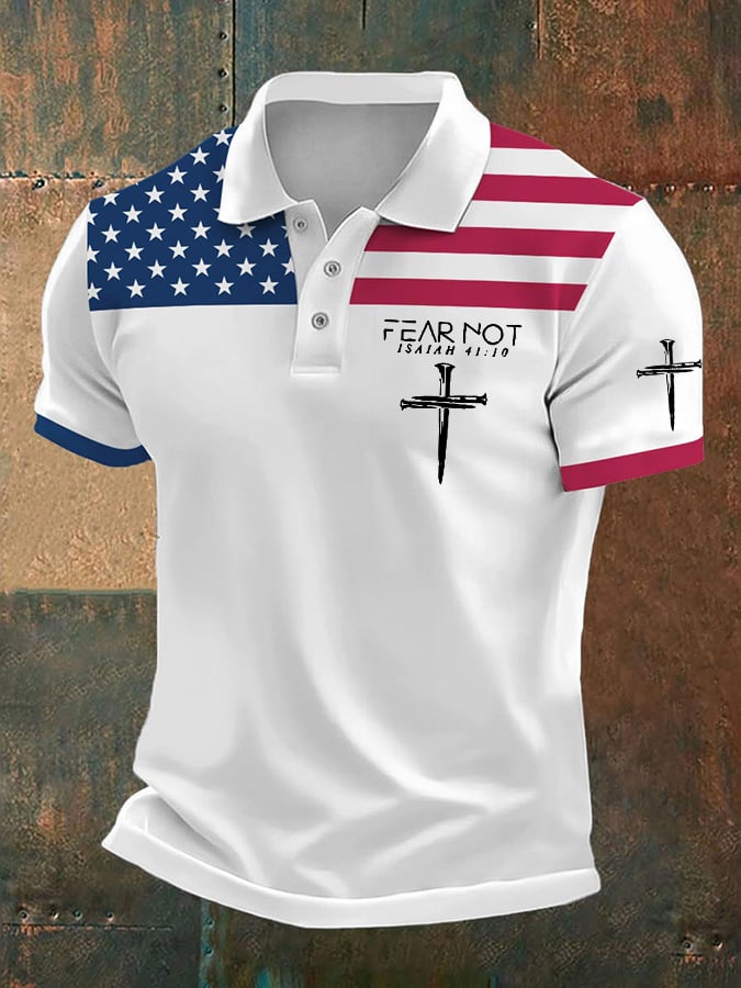 Camisa polo vintage Fear Not estampado para hombre