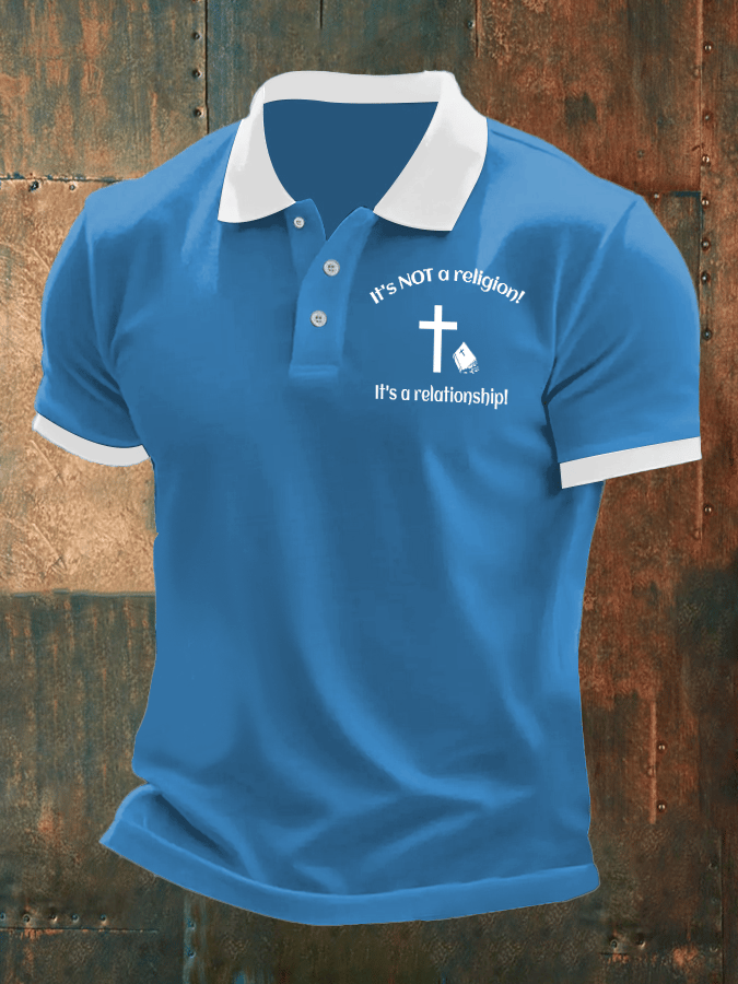 Camisa polo Christianity Is Not A Religion It Is A Relationship estampado para hombre