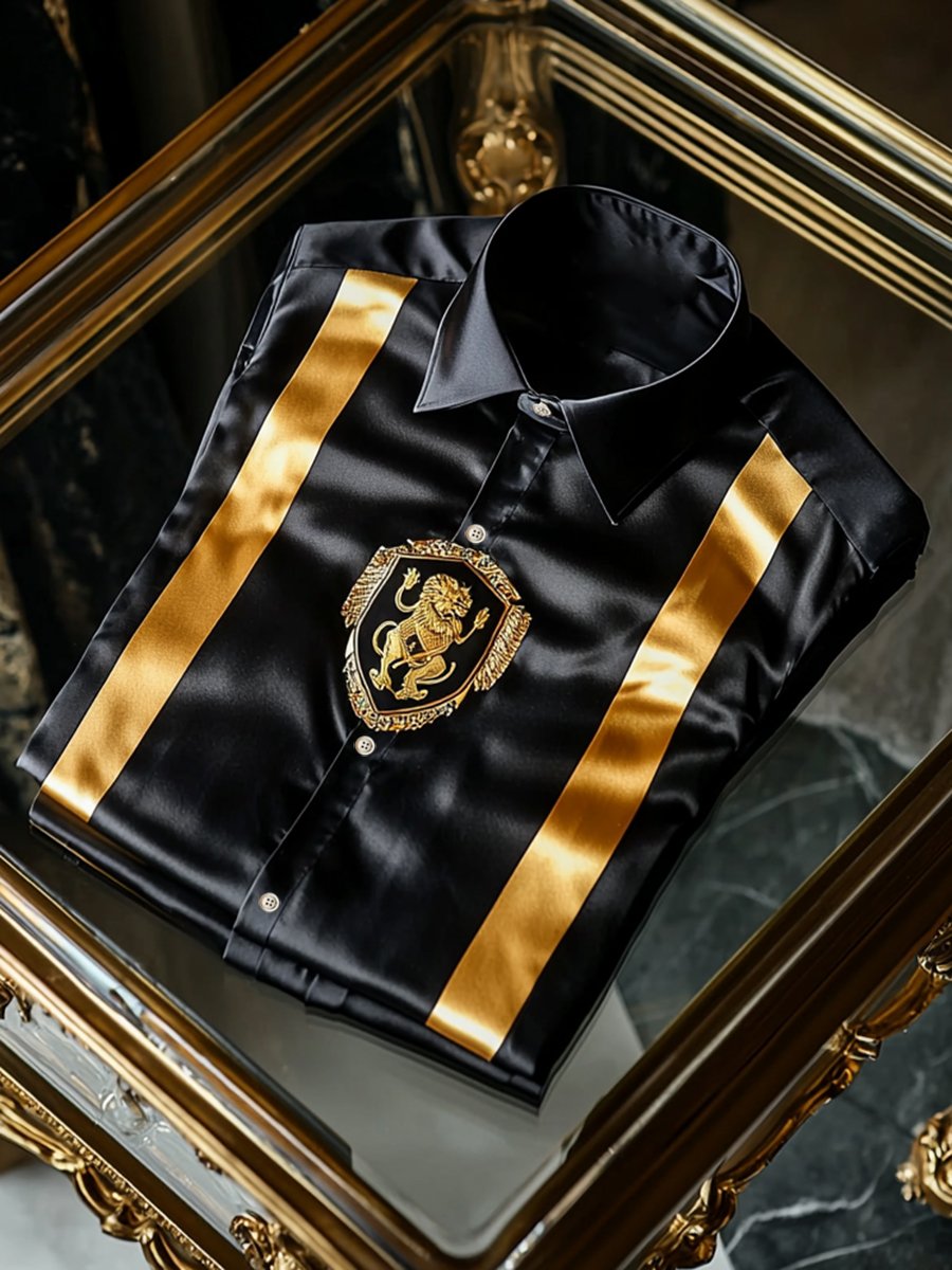 Camisa satén de lujo ejecutivo de manga larga para hombre