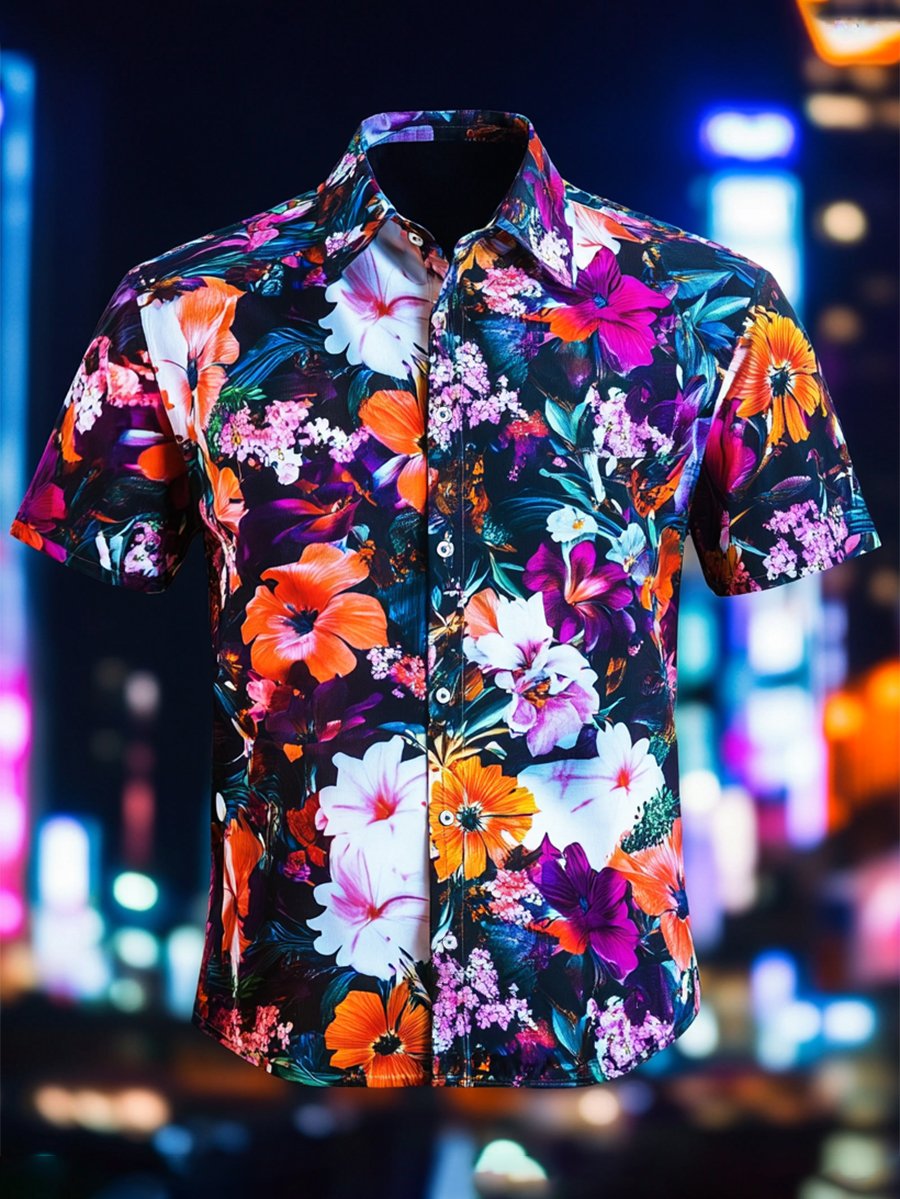 Camisa Resort casual floral Art de manga corta para hombre