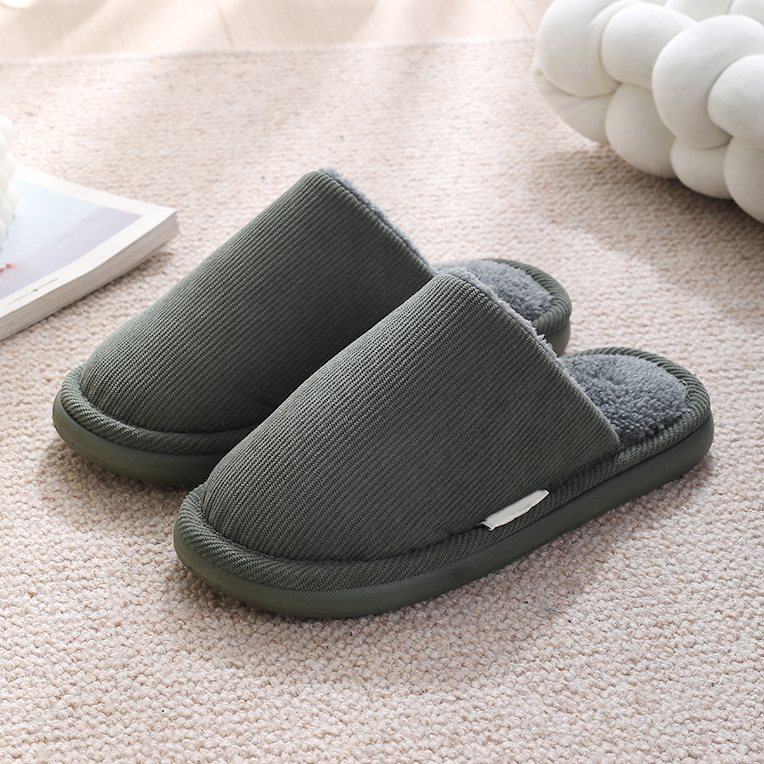 Thick-soled plush warm de algodón slippers
