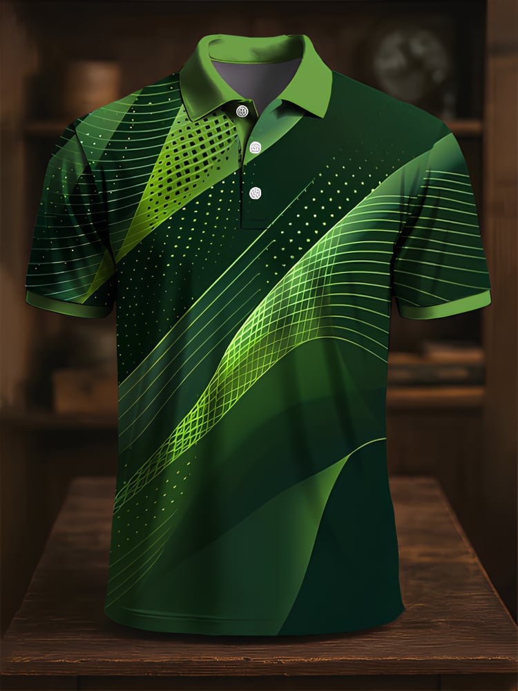 Camisa polo ejecutivo casual Artistic Button de manga corta para hombre