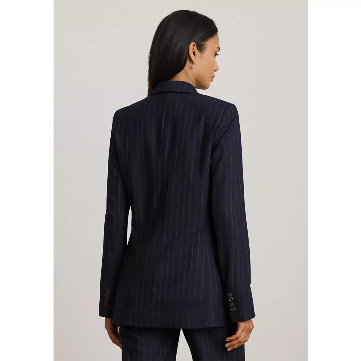 Double-Breasted Pinstripe Twill Blazer - 2