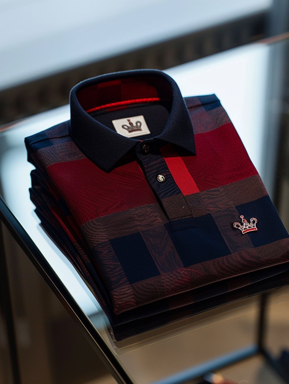 Camisa polo Crown Logo Asymmetric Contrast a cuadros