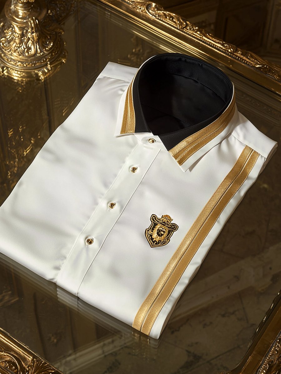 Camisa satén de lujo ejecutivo de manga larga para hombre
