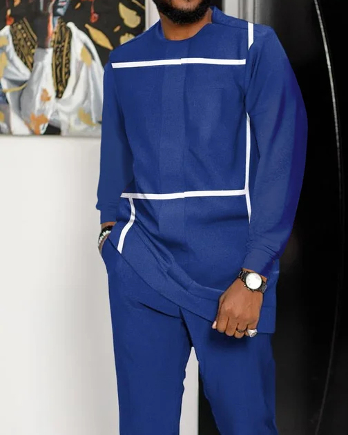 Casual en bloques de coloring de manga larga Walking Suit-011 para hombre