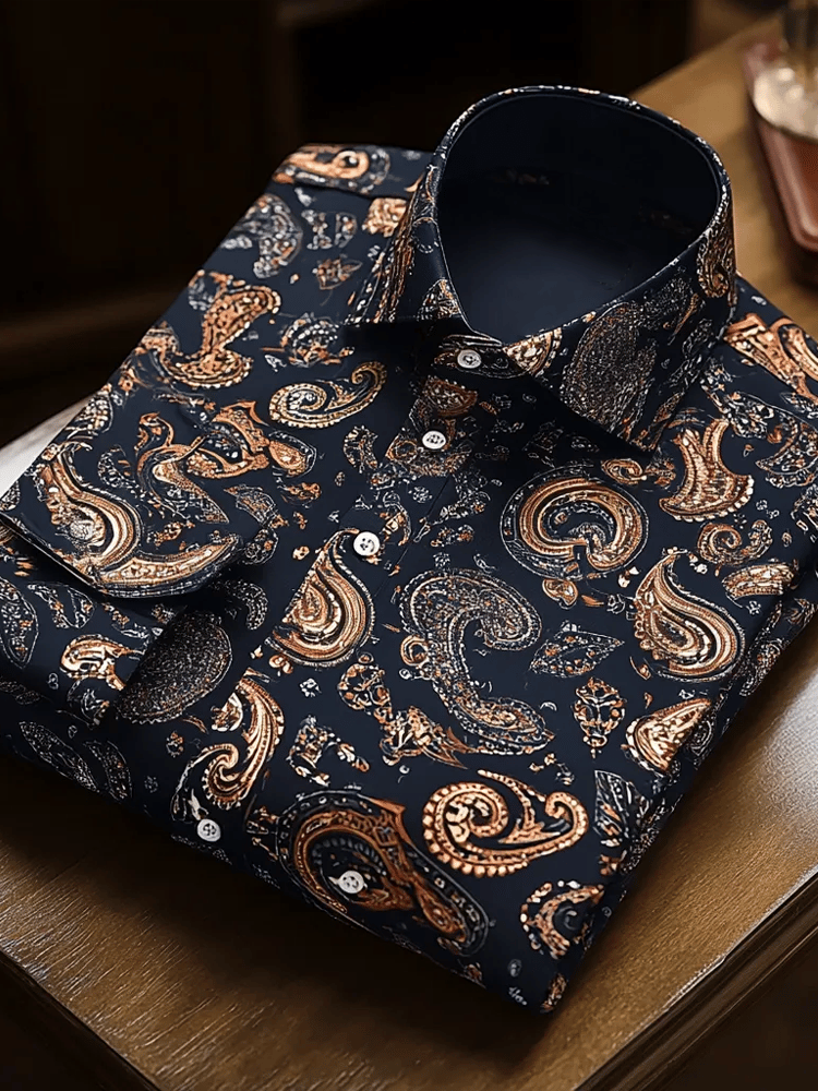 Camisa elegante Romantic de lujo de manga larga para hombre