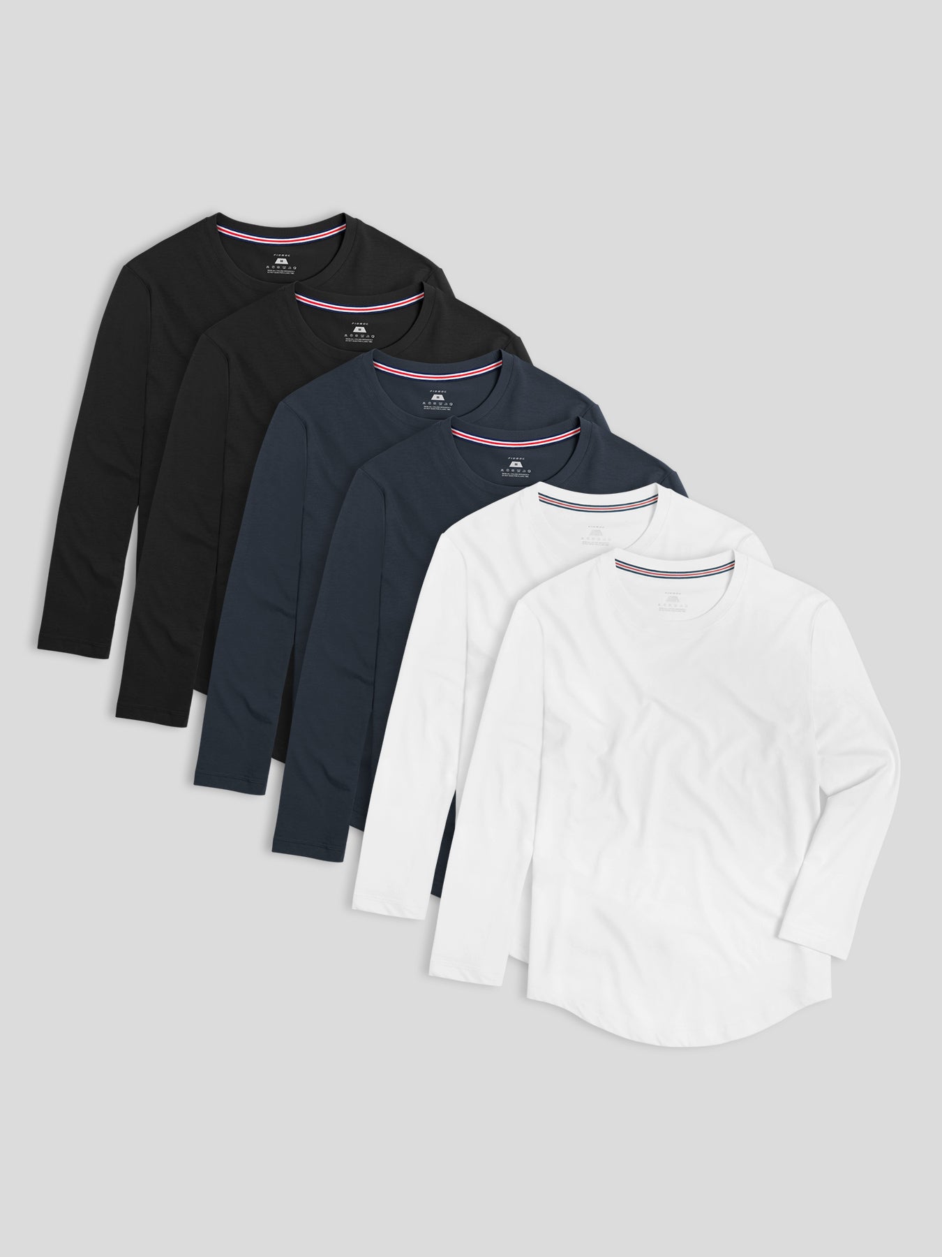 StaySmooth de manga larga Tee Multicolor 6-Pack: de corte entallado