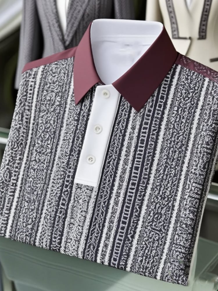 Camisa polo ejecutivo casual Button de manga corta para hombre