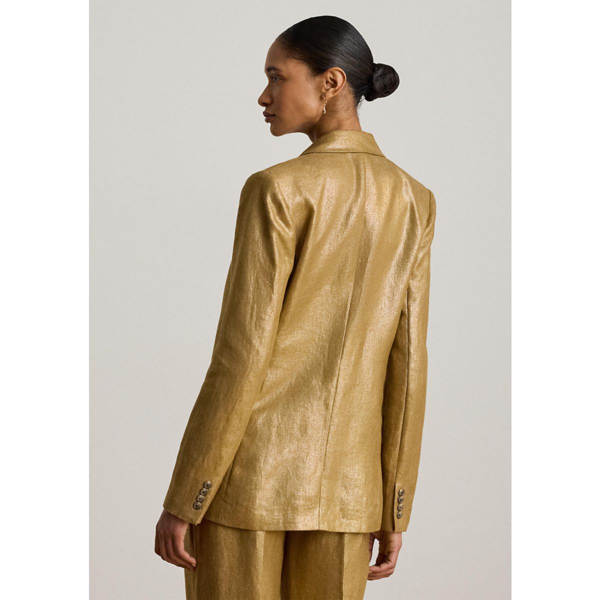 Women's Foiled Linen Blazer - 2