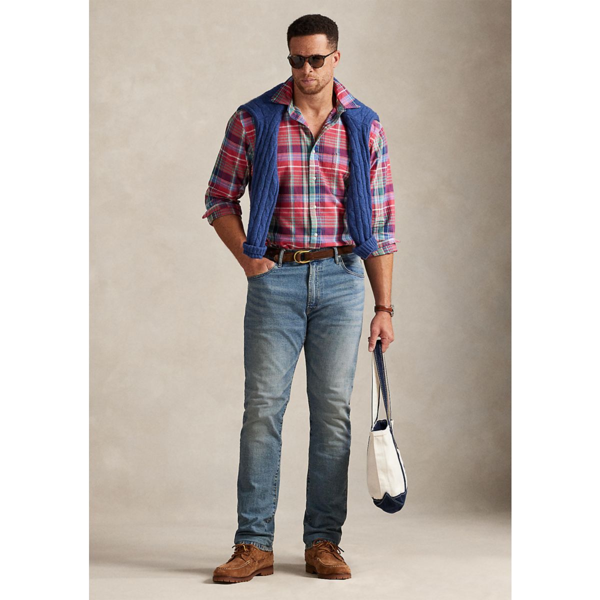Big & Tall Plaid Oxford Shirt - 4