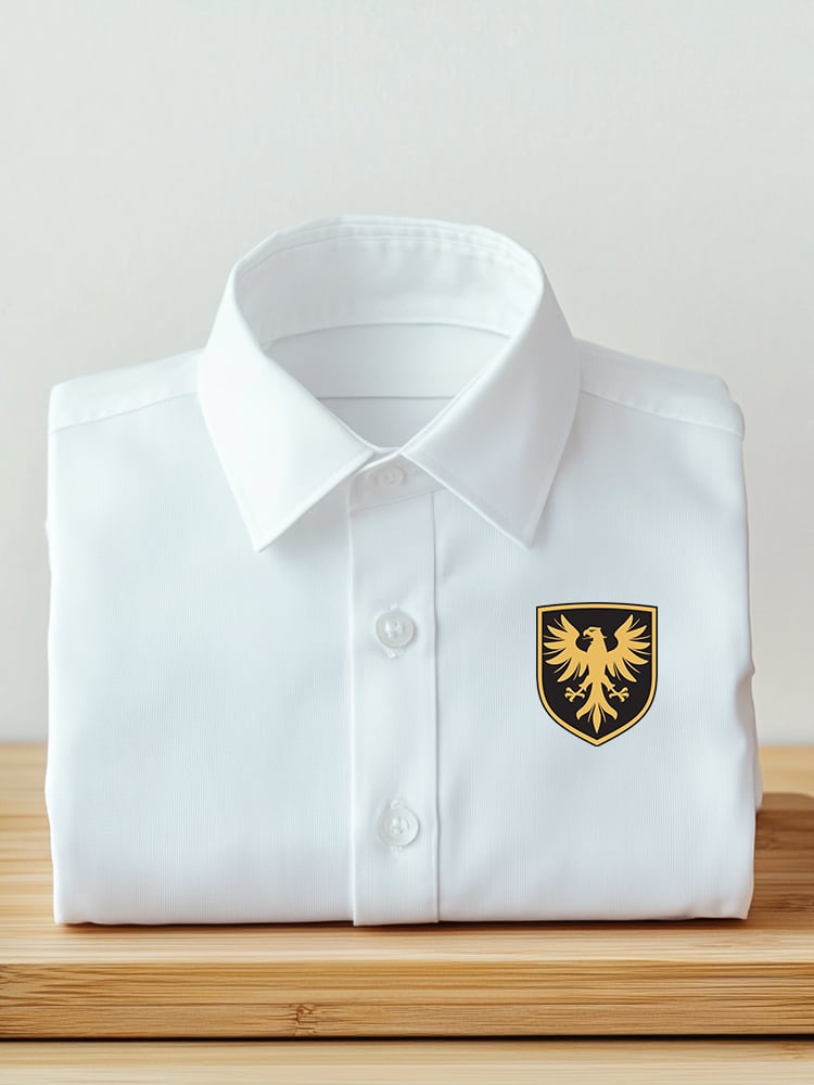 Camisa ejecutivo casual Logo solapa de manga corta para hombre