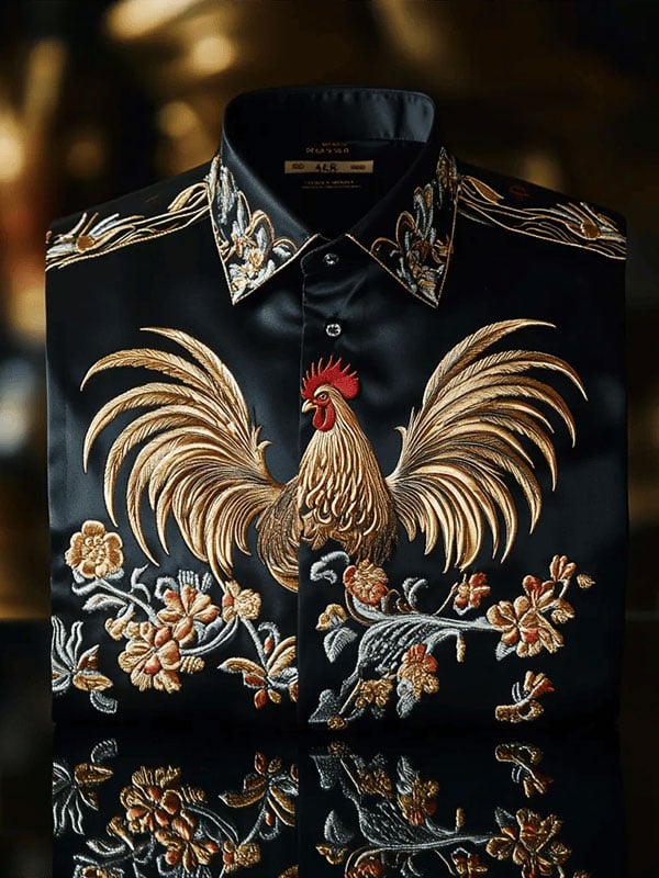 Camisa satén Luxe de manga corta Button para hombre