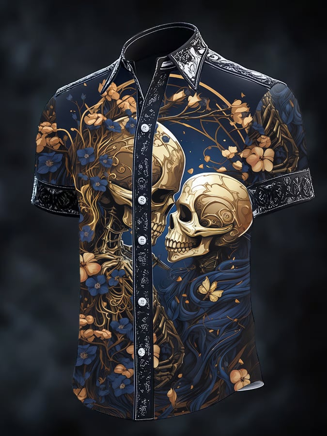 Camisa retro Gothic Dark para hombre