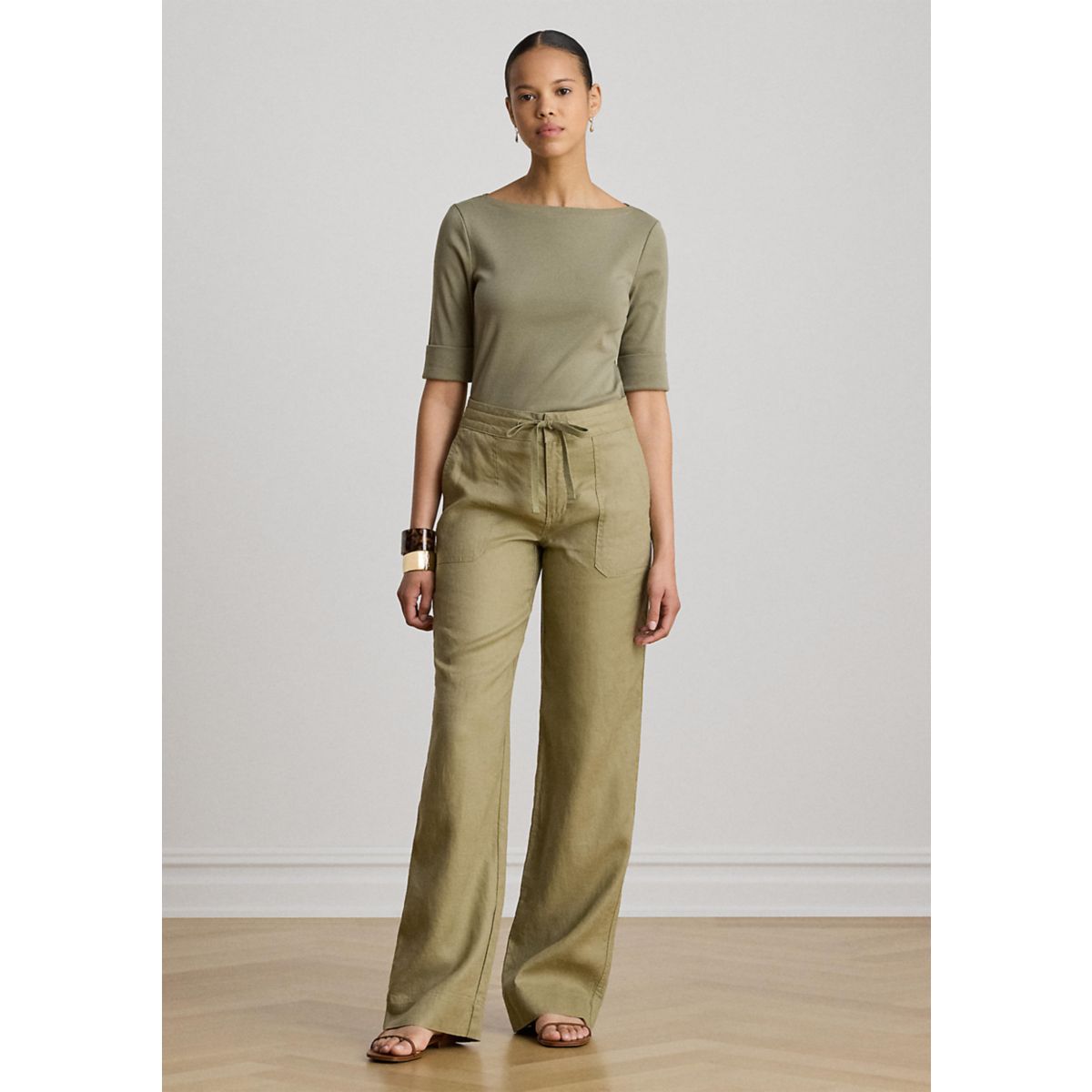 Linen Wide-Leg Pant - 4