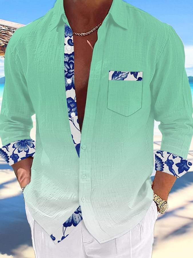 Camisa Hawaiian estampado de modaable Resort casual (With Pockets) para hombre