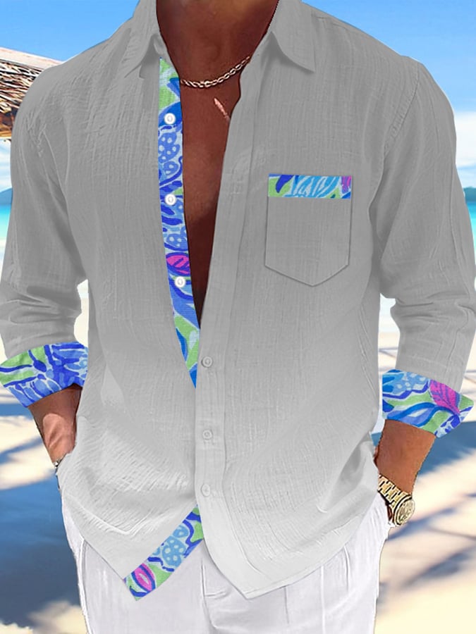 Camisa Hawaiian estampado de modaable Resort casual (With Pockets) para hombre