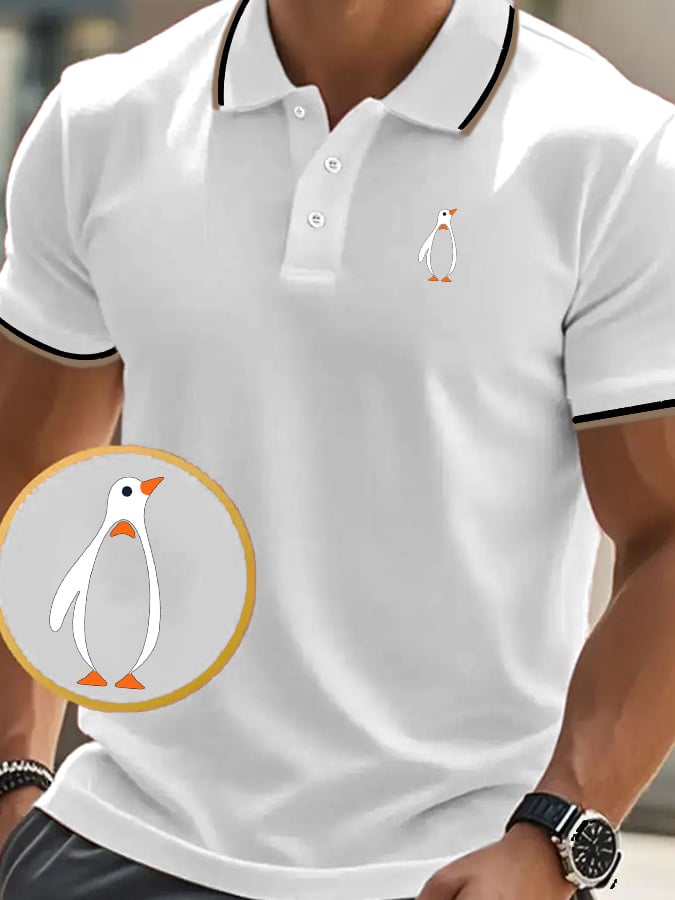 Camisa polo clásico casual with penguin estampado para hombre